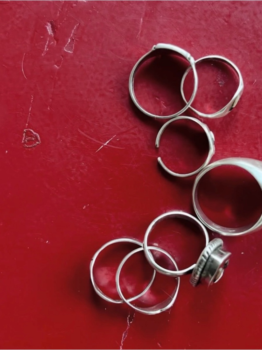 Sterling Silver Shell Inlay Bug rings - Picture 3 of 3